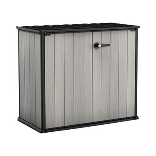 Keter Armadio Porta Attrezzi da Esterno Patio Store, Ideale per il Giardino, Grigio, 139,5x77x120H cm, 1000 L