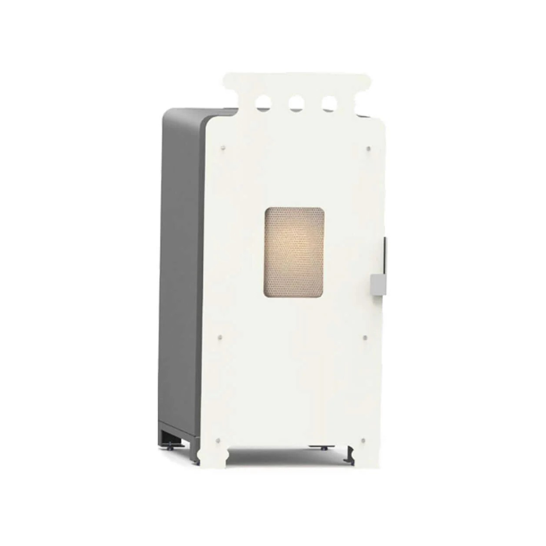 STUFA A PELLET MODELLO TUA 7KW NERA CON PANNELLO ANTERIORE BIANCO UNICAL