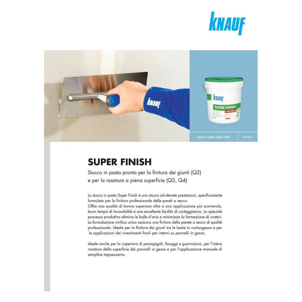 STUCCO IN PASTA 'SUPER FINISH' KNAUF - LEMAG SRL