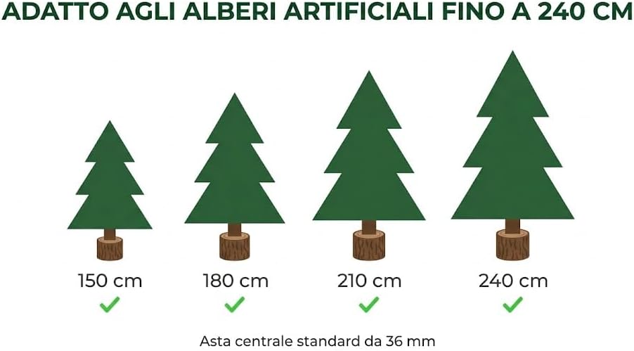 Ceppo base per albero di Natale effetto tronco con venature e corteccia - immagine 7