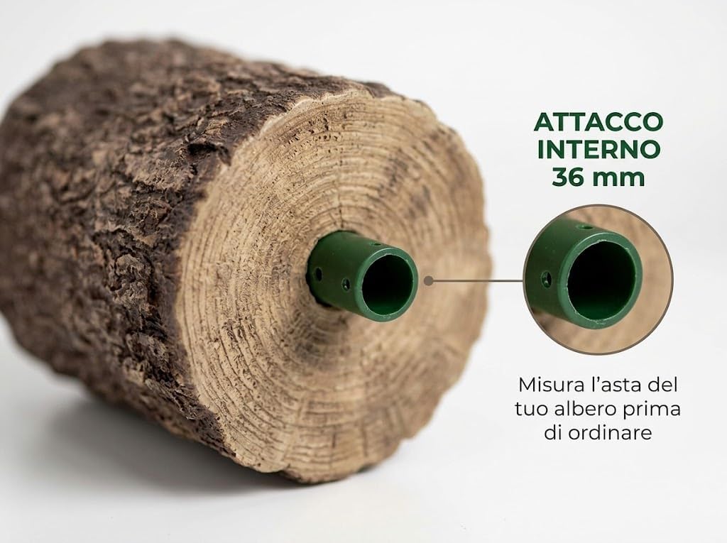 Ceppo base per albero di Natale effetto tronco con venature e corteccia - immagine 4