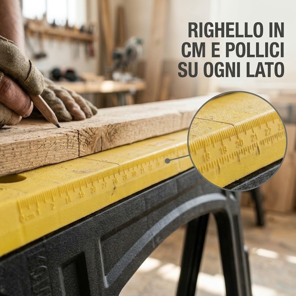 Cavalletto pieghevole da lavoro in polipropilene con righello graduato - immagine 4