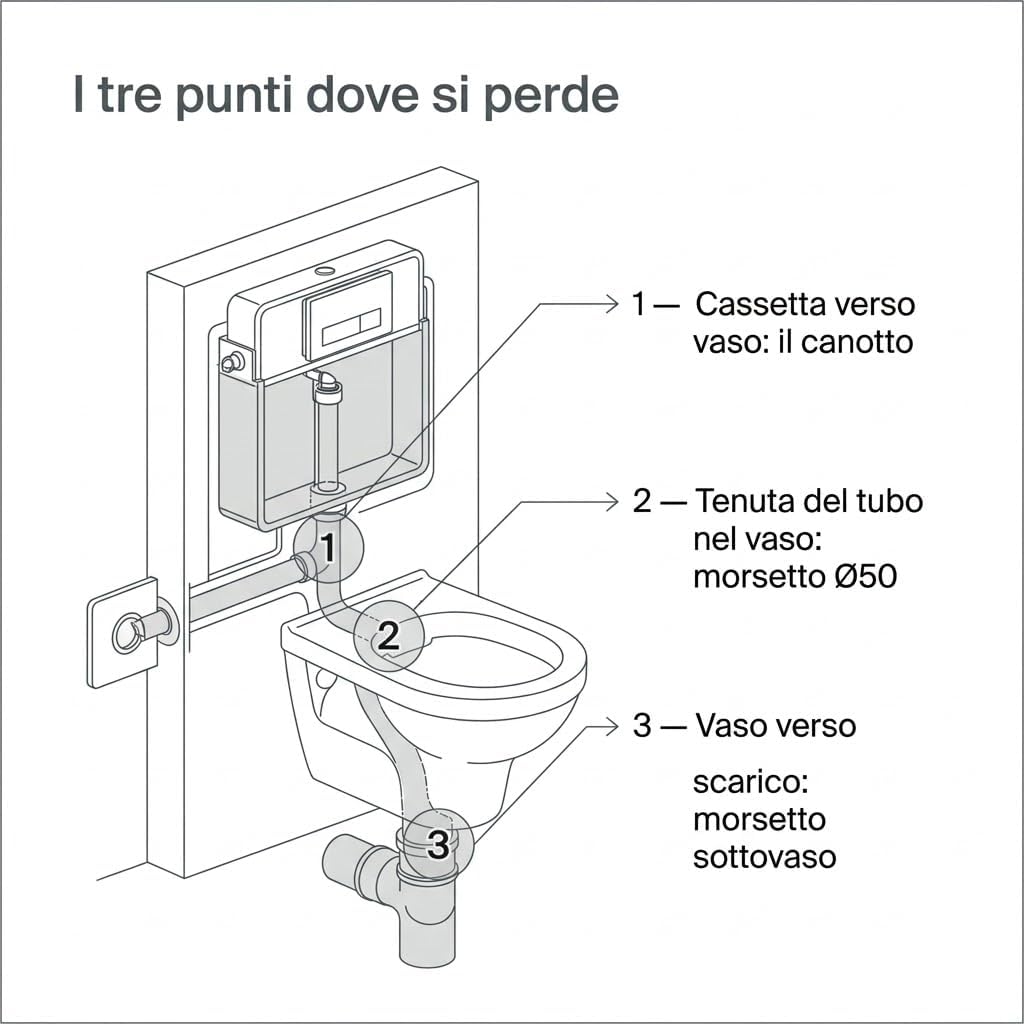 Kit collegamento WC con canotto, borchia, morsetti in gomma e manicotto sottovaso - immagine 4