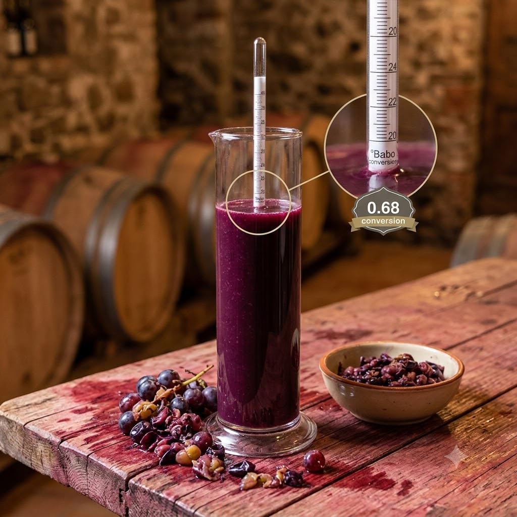 Kit Vendemmia Fermentazione Perfetta — Metabisolfito di Potassio 100 g, Lievito Selezionato con Attivante per 1 HL di Mosto, Acido Tartarico 100 g e Mostimetro di BABO — Kit Enologico per Vino