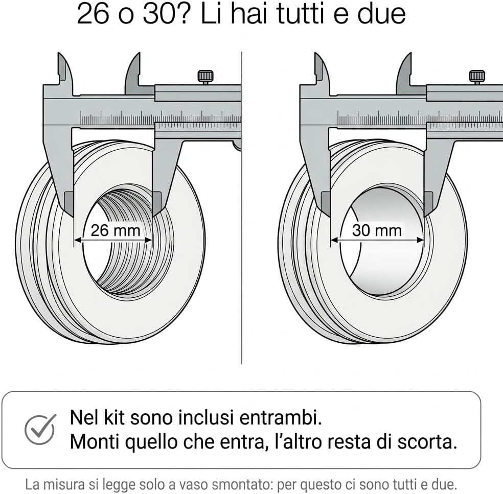 Kit collegamento WC con canotto, borchia, morsetti in gomma e manicotto sottovaso - immagine 5