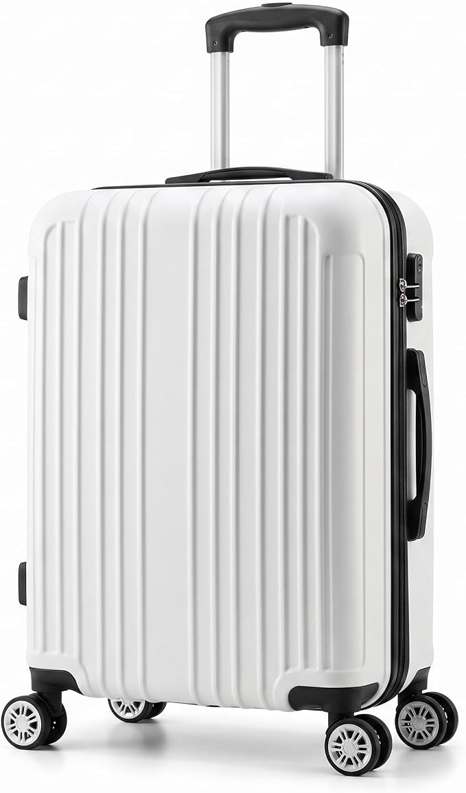 Lemag Trolley Cabina Rigido ABS 32x21x52 cm – Valigia Bagaglio a Mano con Ruote Removibili – Trolley da Viaggio Leggero e Resistente – Disponibile in Bianco, Grigio e Rosso