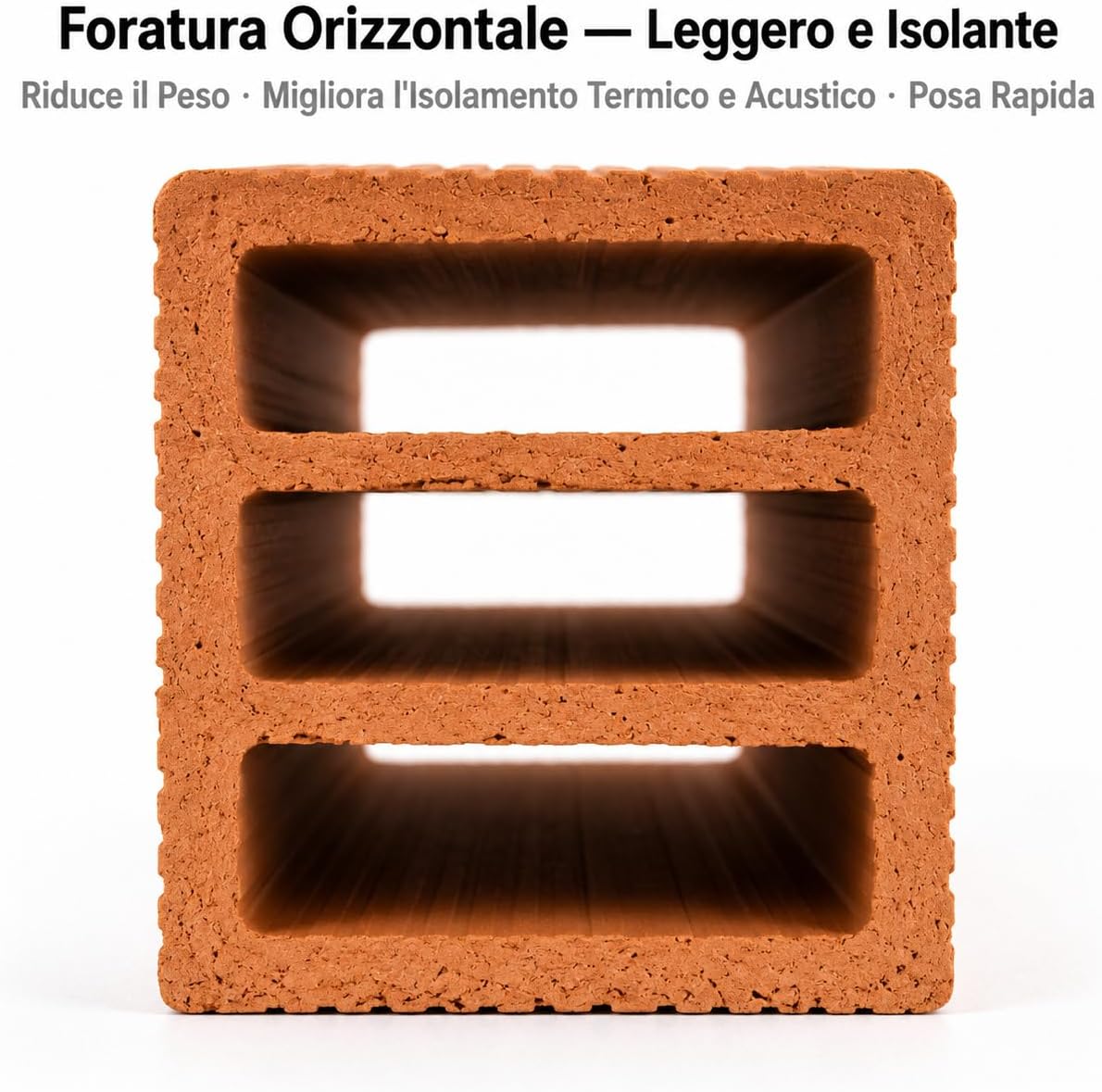 Mattone Forato 5x14x28 cm – Confezione Campione 3 Pezzi | Laterizio Alleggerito per Tramezzi e Tamponamenti | Forato da Muratura | Divisori Interni | Made in Italy