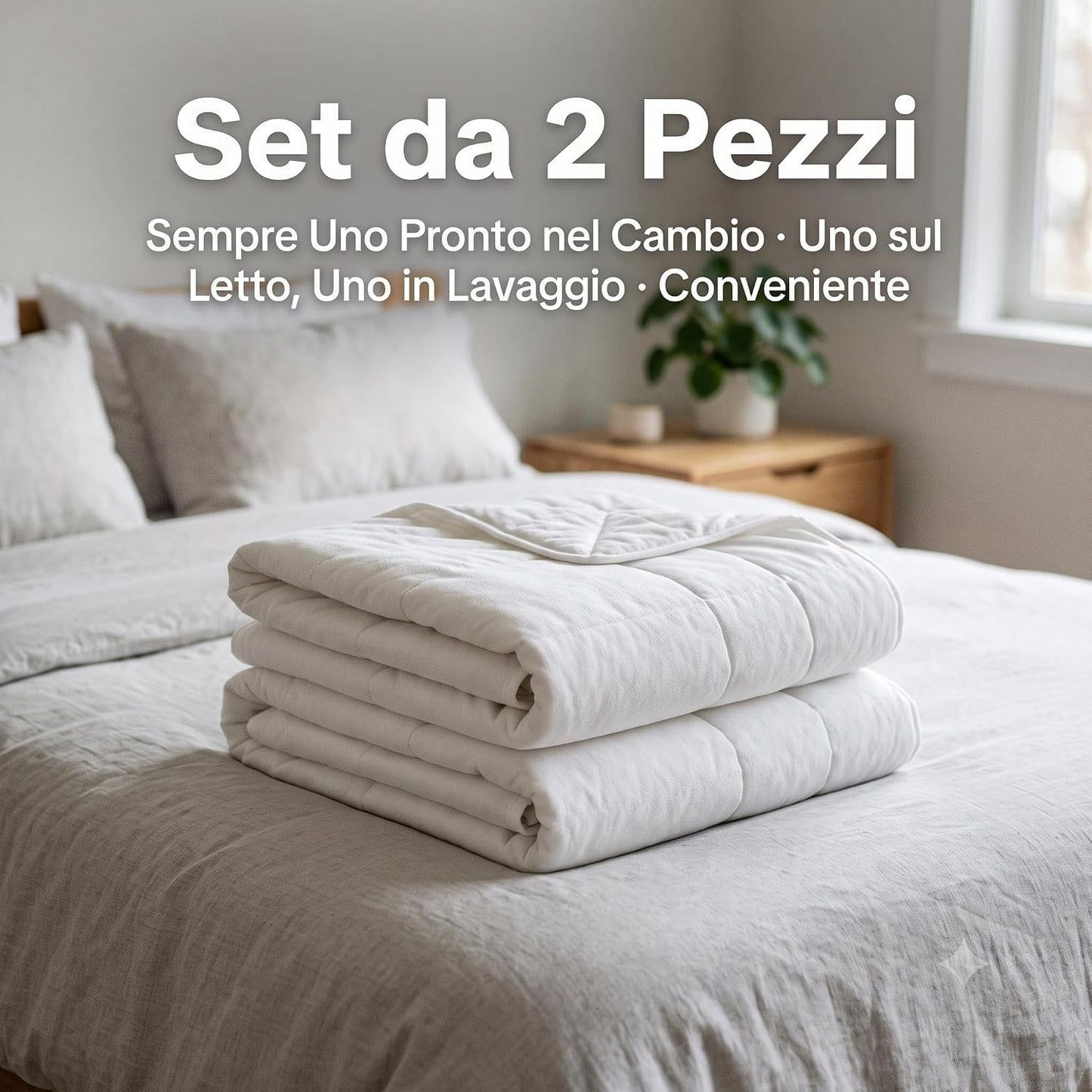 Set 2 Coprimaterasso Matrimoniale 180x200 cm in Spugna Jersey Jacquard – Coprimaterasso Elasticizzato con Angoli Maxi +25 Salvamaterasso Morbido e Traspirante – 2 Pezzi per il Cambio