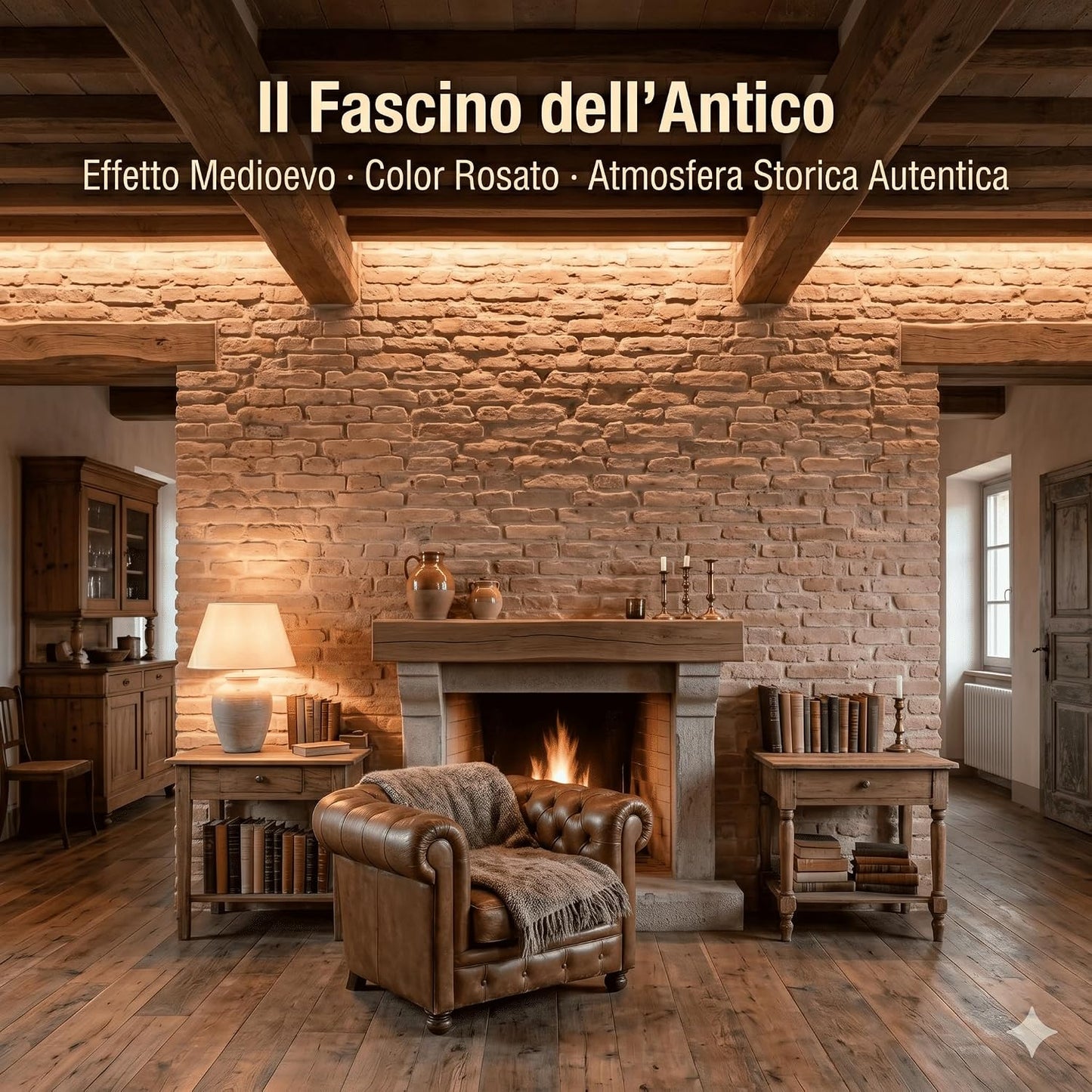 Mattone FBM Medioevo Rosato 3,5x12x25 cm – Confezione Campione 2 Pezzi | Mattone Faccia a Vista Effetto Anticato | Rivestimento Rustico | Aspetto Invecchiato | Made in Italy