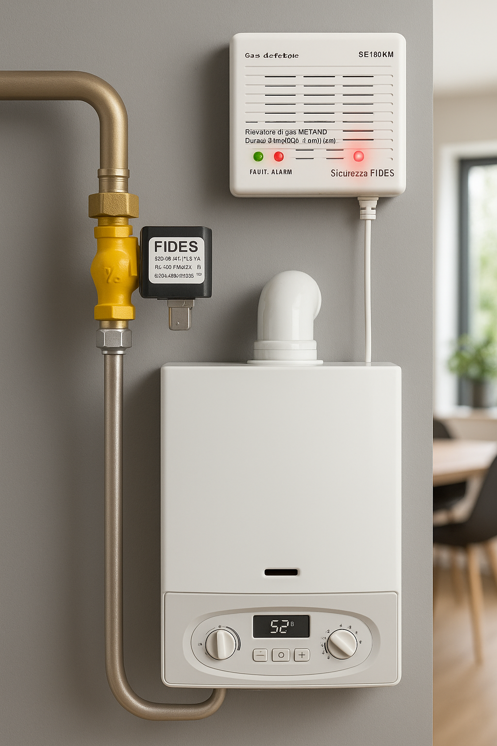 Rilevatore Gas Metano SE130KM + Elettrovalvola 3/4” 230V – Allarme Sicurezza – Lemag SRL