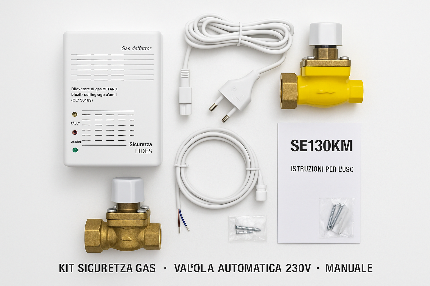 Rilevatore Gas Metano SE130KM + Elettrovalvola 3/4” 230V – Allarme Sicurezza – Lemag SRL