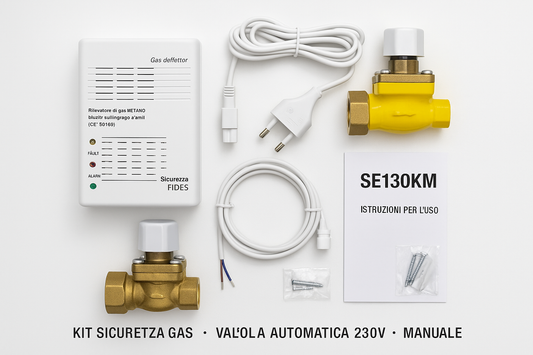 Rilevatore Gas Metano SE130KM + Elettrovalvola 3/4” 230V – Allarme Sicurezza – Lemag SRL