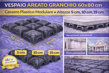 Vespaio Areato Granchio 60x80 cm Cassero Plastico Altezza 5 10 15 cm