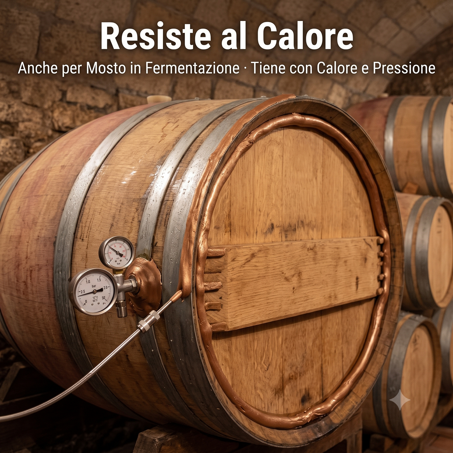 Mastice Enologico Sigillante per Botti e Vasche – Chiude Ermeticamente Cocchiume Barrique e Sportelli di Vasche Acciaio e Vetroresina – Inodore Impermeabile e Resistente al Calore – Cantina