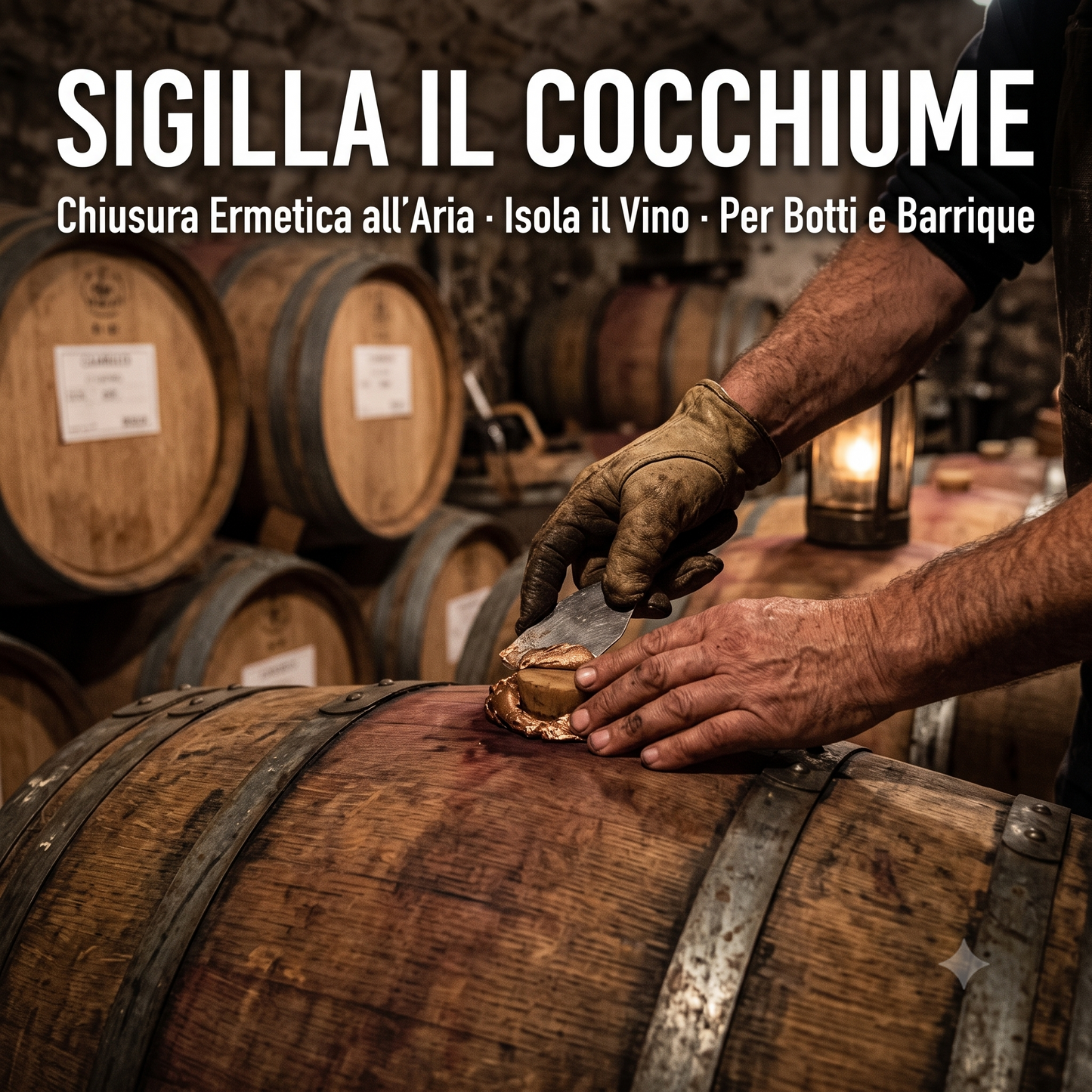 Mastice Enologico Sigillante per Botti e Vasche – Chiude Ermeticamente Cocchiume Barrique e Sportelli di Vasche Acciaio e Vetroresina – Inodore Impermeabile e Resistente al Calore – Cantina