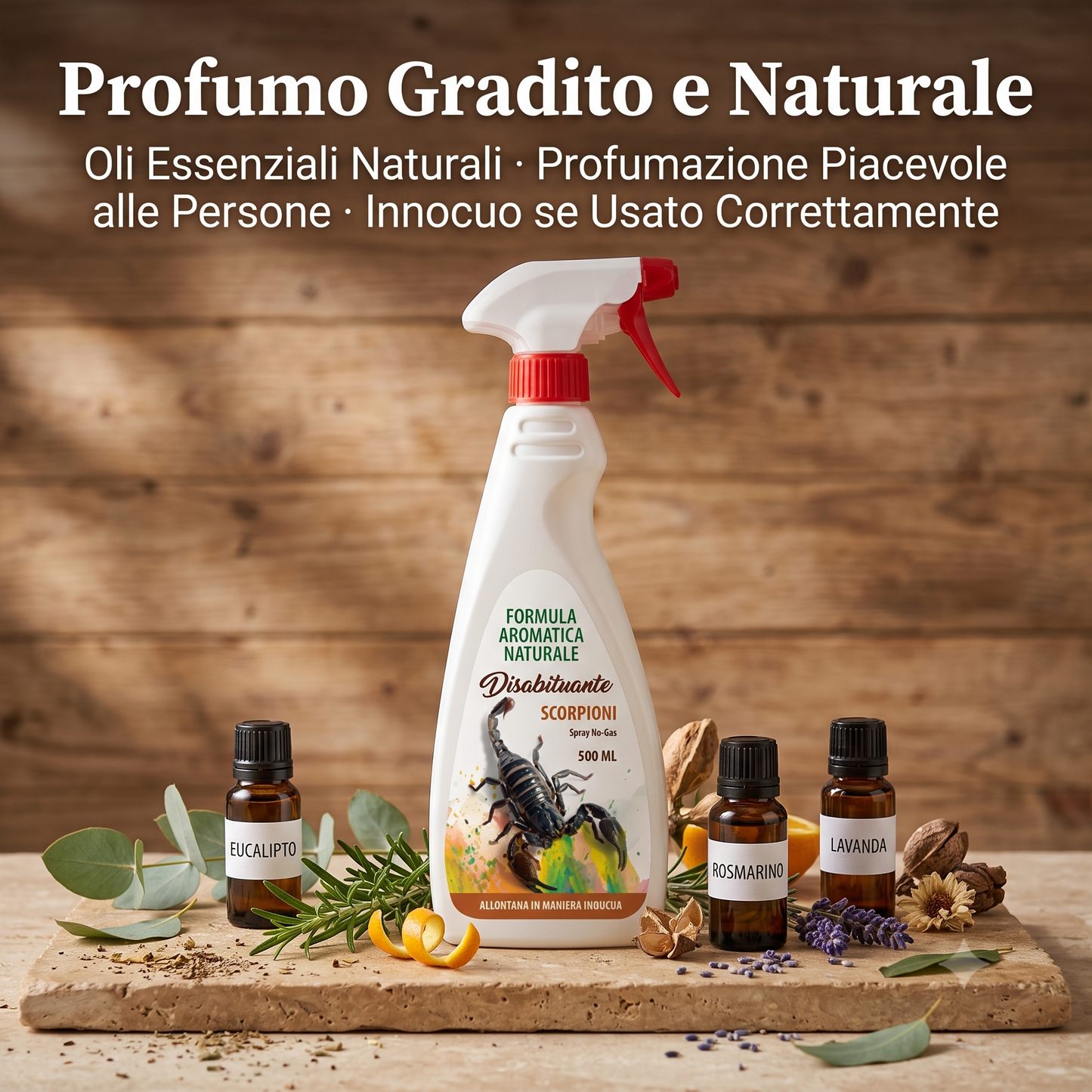 Disabituante Scorpioni Spray 500 ml Energica – Repellente Pronto all'Uso con Oli Essenziali Naturali per Allontanare gli Scorpioni da Casa e Aree Esterne – Non Unge Non Macchia – Lunga Durata