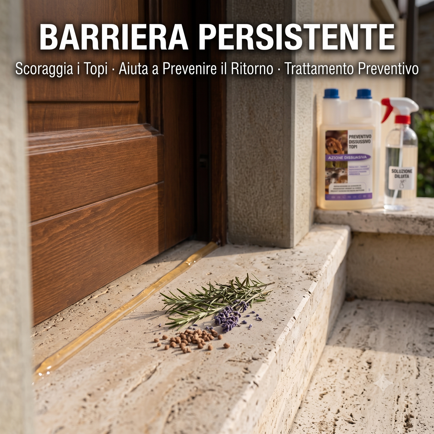 Disabituante Topi Concentrato 1 L ad Alta Efficacia – Repellente Liquido da Diluire per Allontanare i Topi da Garage Cantine Magazzini e Veicoli – Barriera Persistente – Previene Il Ritorno