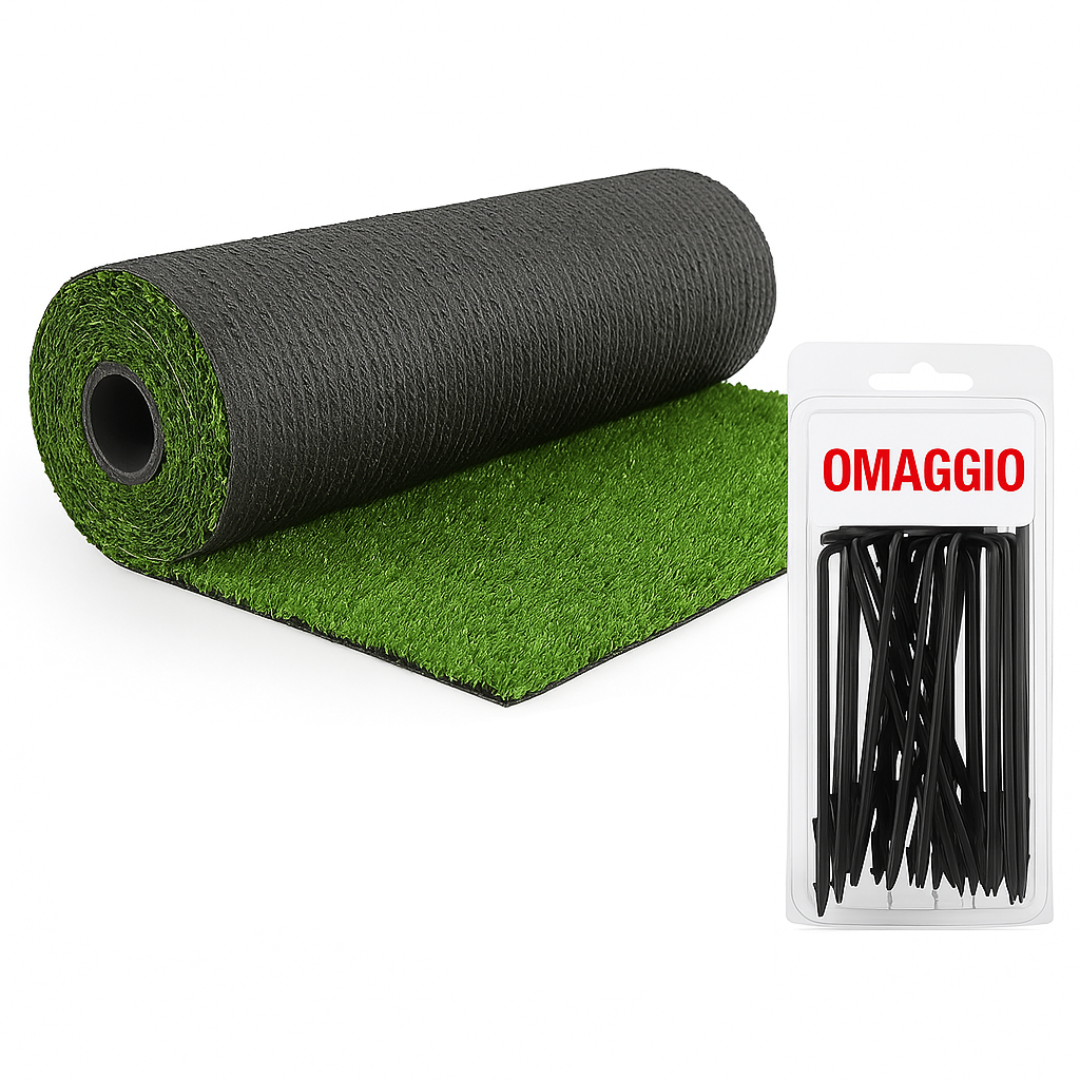 Prato Sintetico 7mm Rotolo H 1m Erba Finta Drenante Balcone Giardino LEMAG SRL