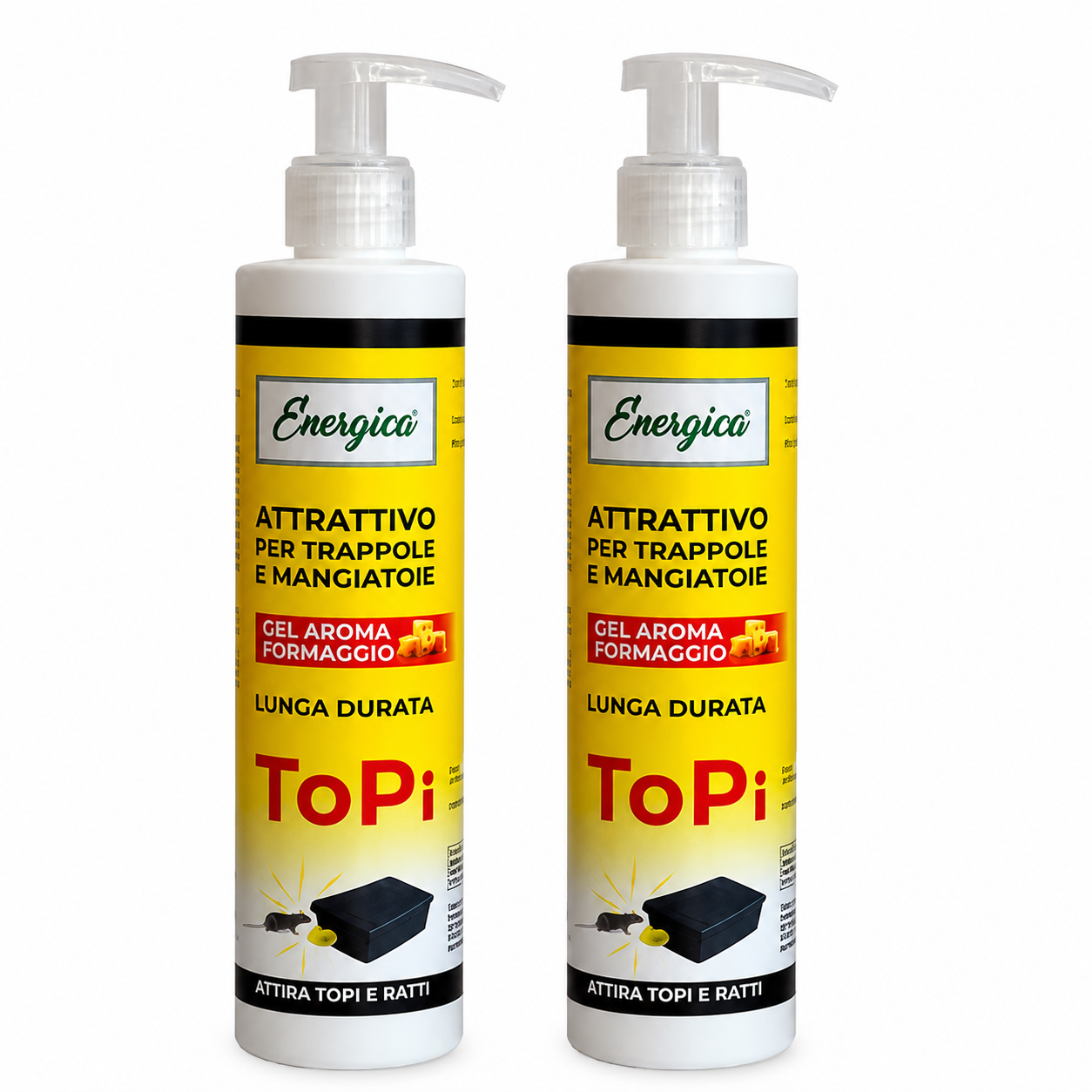Set 2 Attrattivo in Gel per Trappole Topi e Ratti 150 ml con aroma formaggio, attrattivo gel trappole topi ratti.