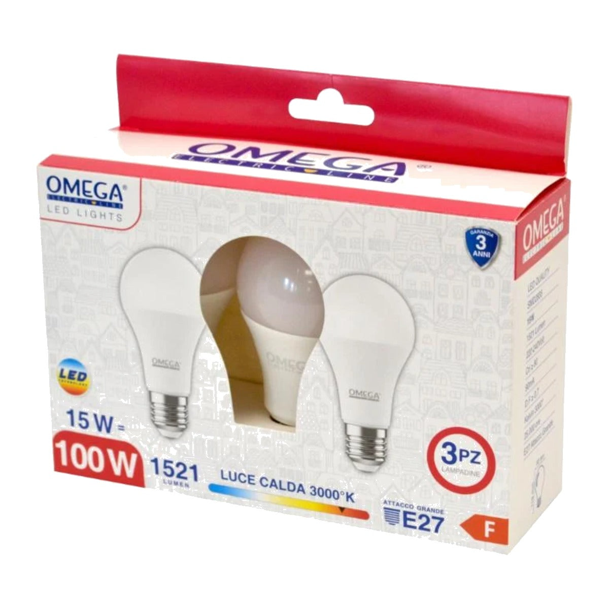 Lampadine LED E27 goccia A60 15W luce calda 3000K – confezione da 3