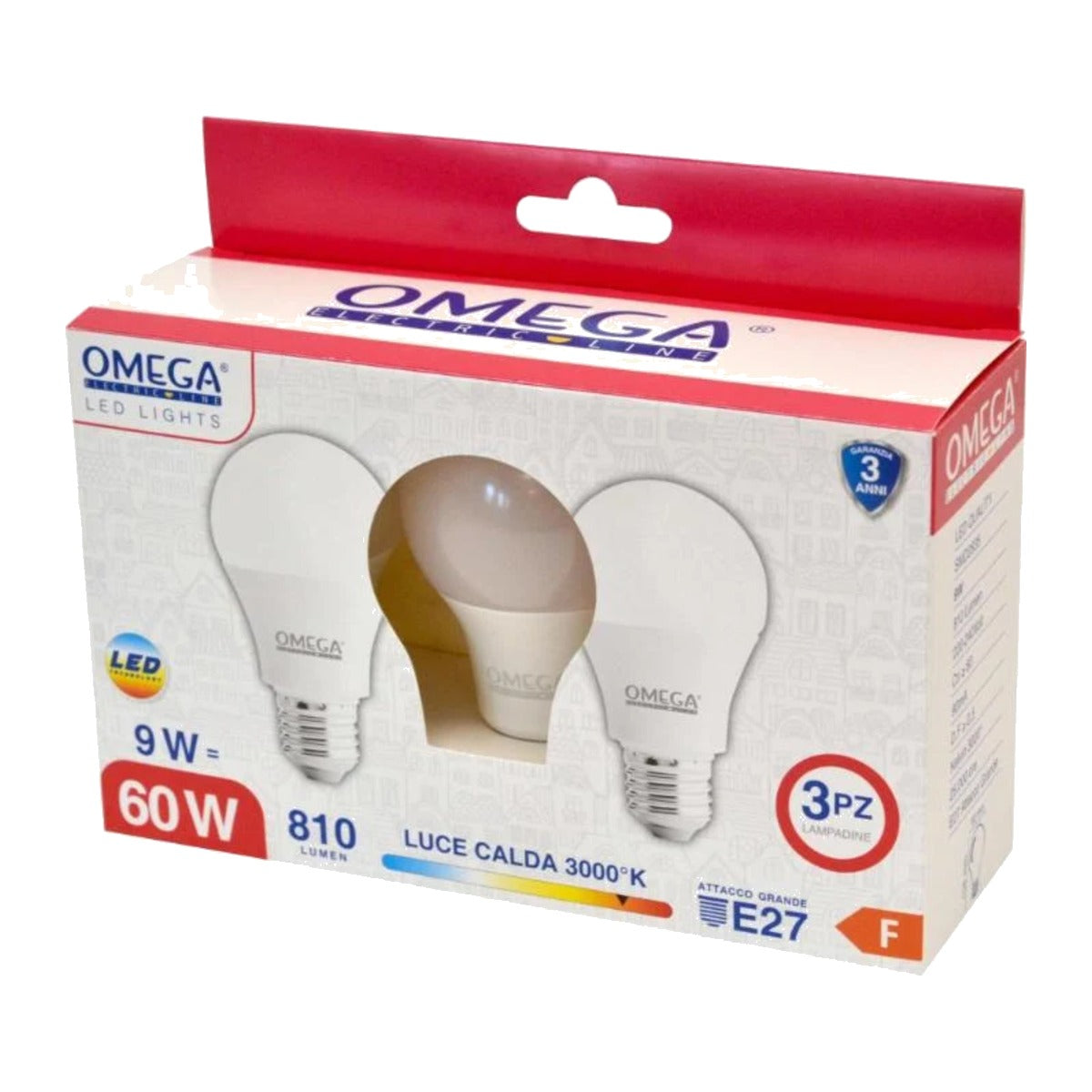 Lampadine LED E27 goccia A60 9W luce calda 3000K – confezione da 3