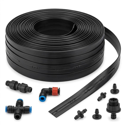 Manichetta Gocciolante Leggera Tape Ø 16 mm — Rotolo 125 m, Ala Gocciolante Piatta per Irrigazione a Goccia di Orto, Campo e Serra — Passo Gocciolatori 20 o 30 cm - Lemag srl