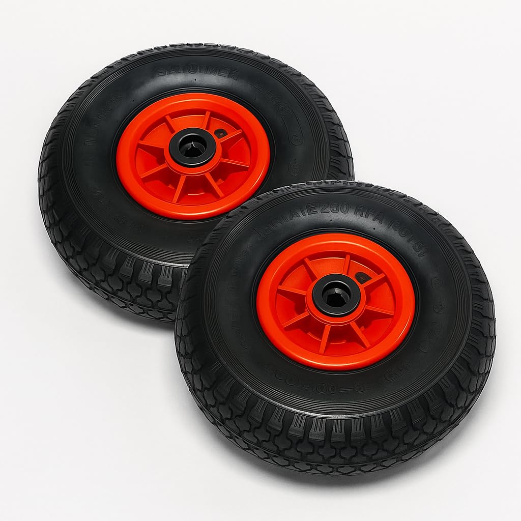 Ruota per Carrello Ø260 mm Pneumatica – Cuscinetto a Rulli – Foro 20 mm – Gommata Antiforatura – Portata fino a 150 kg – Universale per Carrelli e Carriole - Lemag srl
