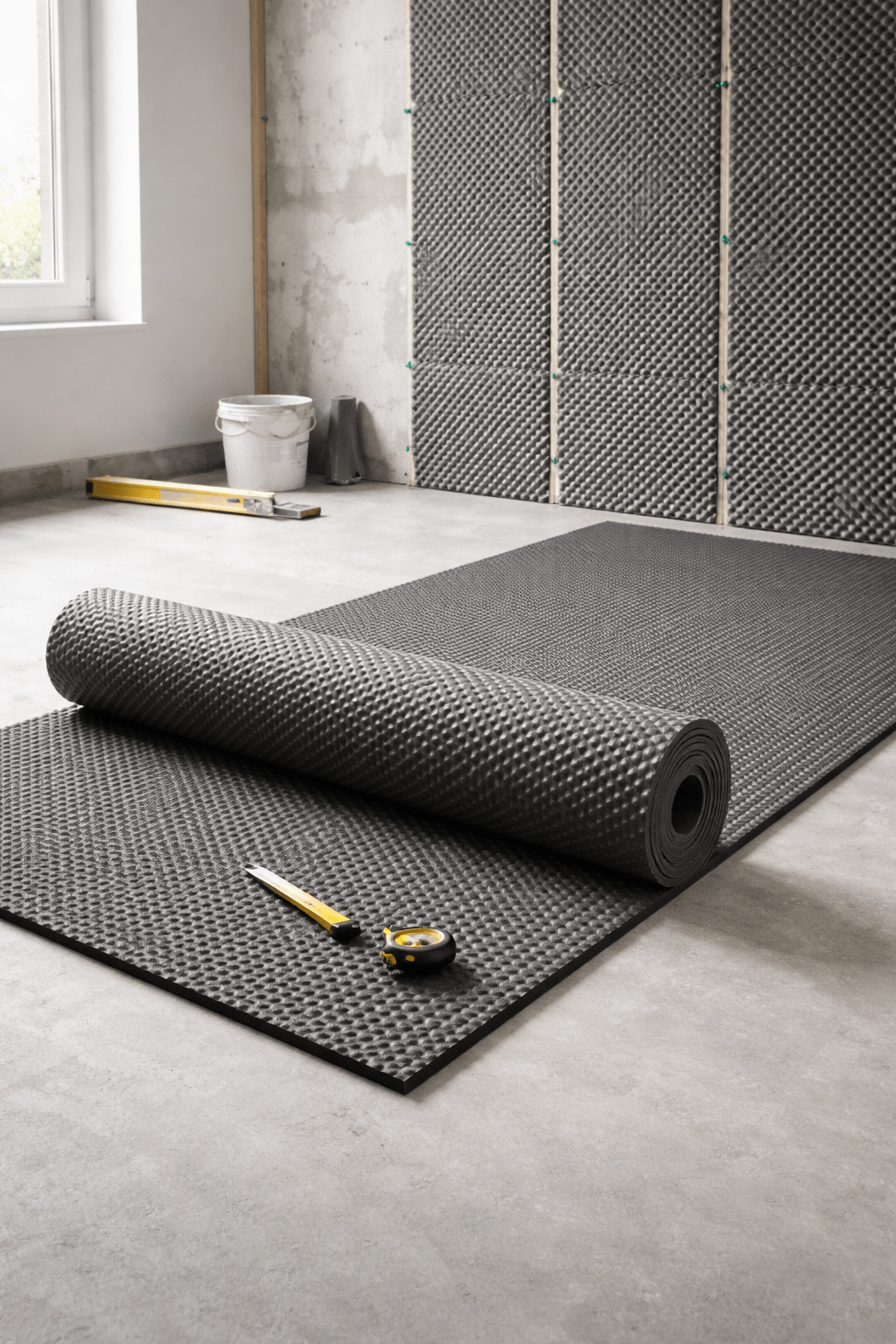 Isolante Acustico Espanso 5mm Rotolo 1,5x1 m Fonoisolante Pareti Pavimenti - Lemag srl