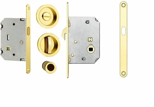 Serratura Infilare per Porte Scorrevoli Oro Lucido – Frontale 16 mm - Lemag srl