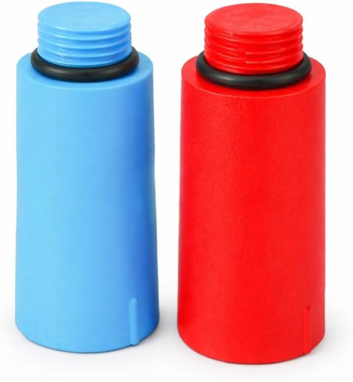 Tappo Prova Impianti in PEHD 1/2" – Set 2 Pezzi Rosso e Blu - Lemag srl