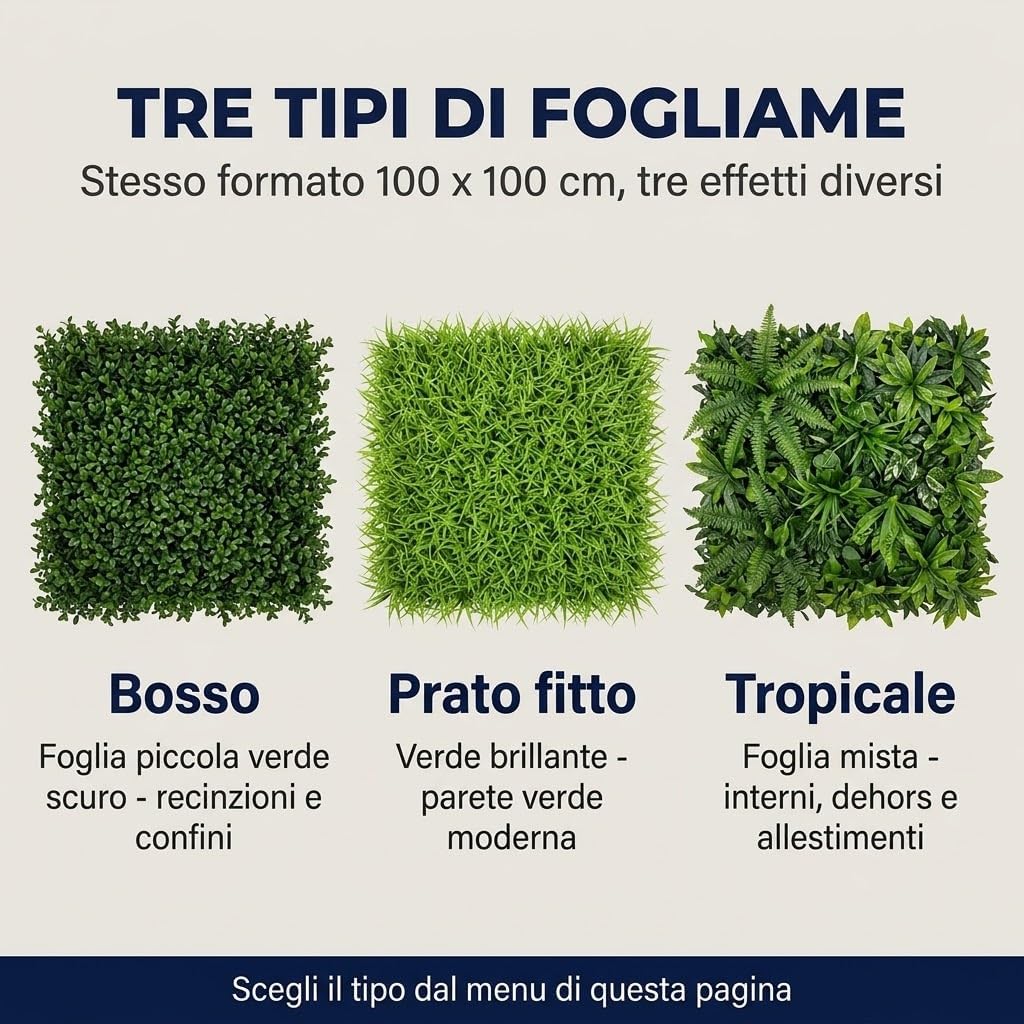 Siepe Artificiale Bosso Pannello 100x100 cm - Foglia Piccola Verde Scuro - Frangivista per Recinzioni, Ringhiere e Balconi - Si Taglia con le Forbici e si Fissa con Fascette - Lemag srl