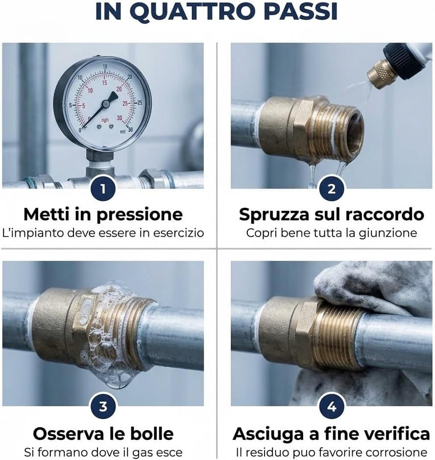 Cercafughe Spray 400 ml – Rilevatore Perdite Gas, GPL e Refrigeranti - Lemag srl
