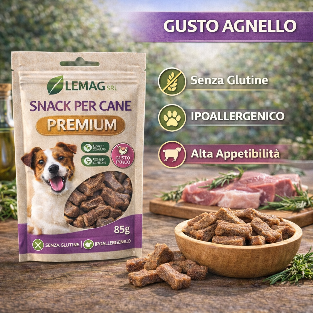 Snack per Cane Premium 5 Confezioni da 85 g Senza Glutine Ipoallergenico Addestramento LEMAG SRL - Lemag srl