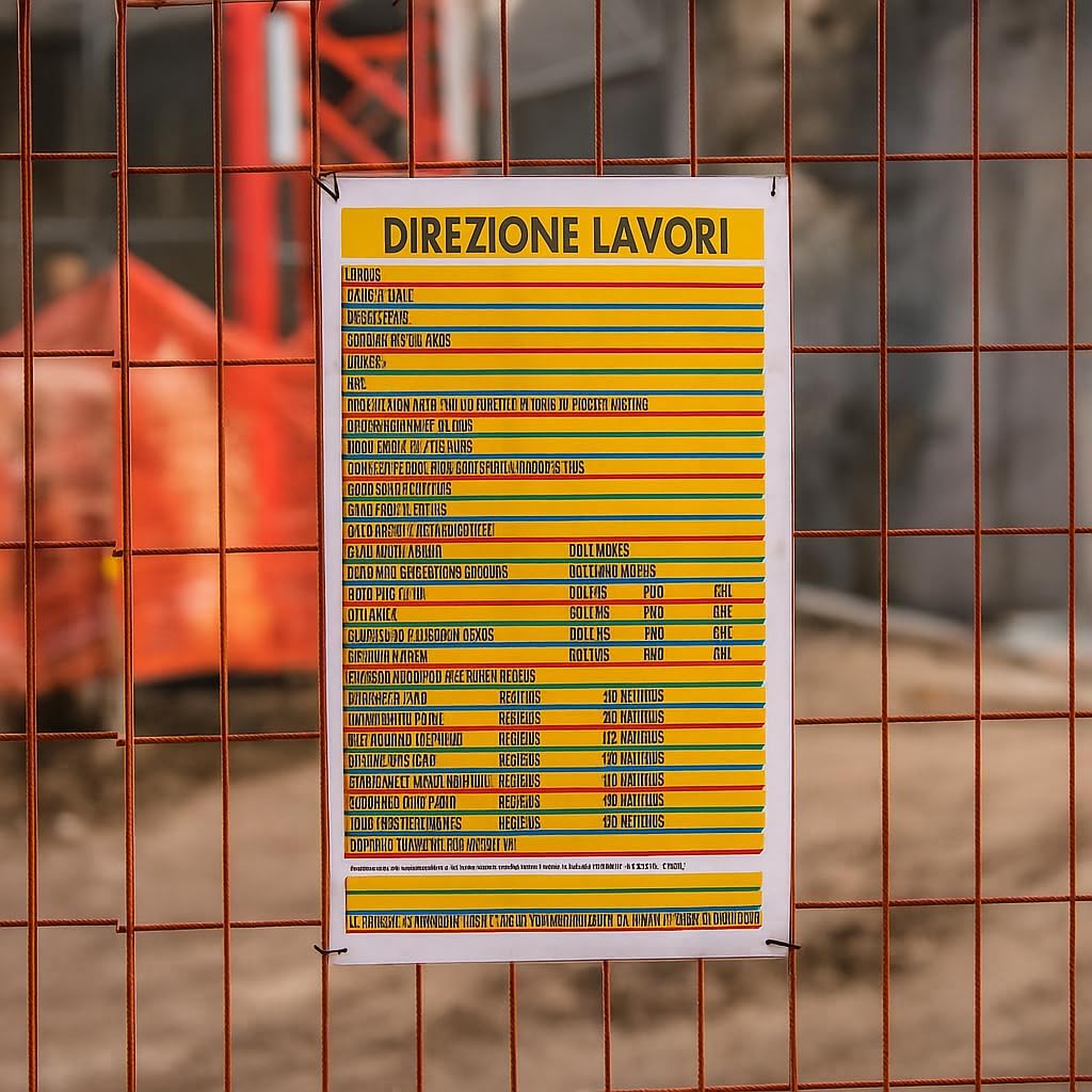 Cartello “Direzioni Lavori” 60x80 cm – 5 Colori – Segnaletica di Sicurezza per Cantieri – PVC Resistente UV e Impermeabile - Lemag srl