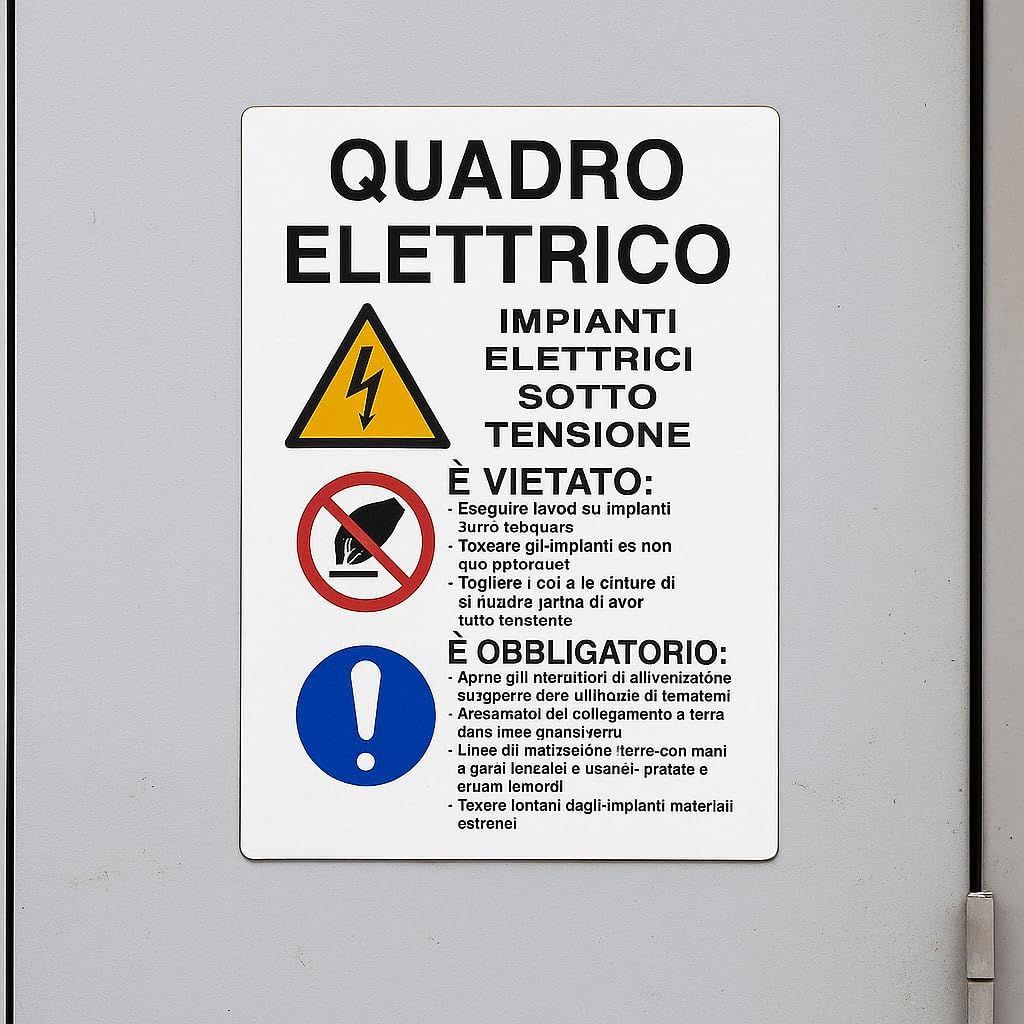 Cartello Quadro Elettrico 40x60 cm in PVC Rigido – Anti-UV - Lemag srl