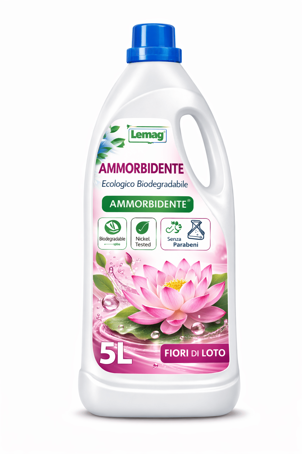 Ammorbidente Ecologico Biodegradabile 1L / 5L – Profumo Intenso e Duraturo – Senza Parabeni – Nickel Tested – Non Testato su Animali – LEMAG SRL - Lemag srl