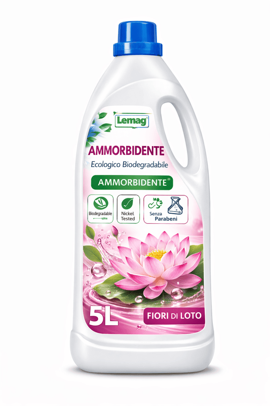 Ammorbidente Ecologico Biodegradabile 1L / 5L – Profumo Intenso e Duraturo – Senza Parabeni – Nickel Tested – Non Testato su Animali – LEMAG SRL - Lemag srl