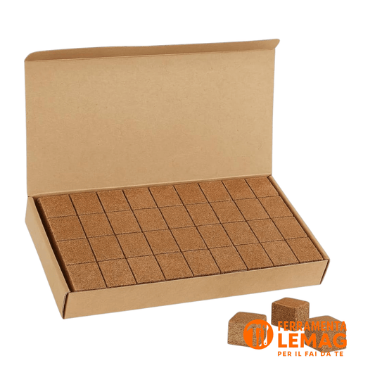 Accendifuoco Ecologico Cubetti 64 Pezzi Naturale per BBQ Stufe - Lemag srl