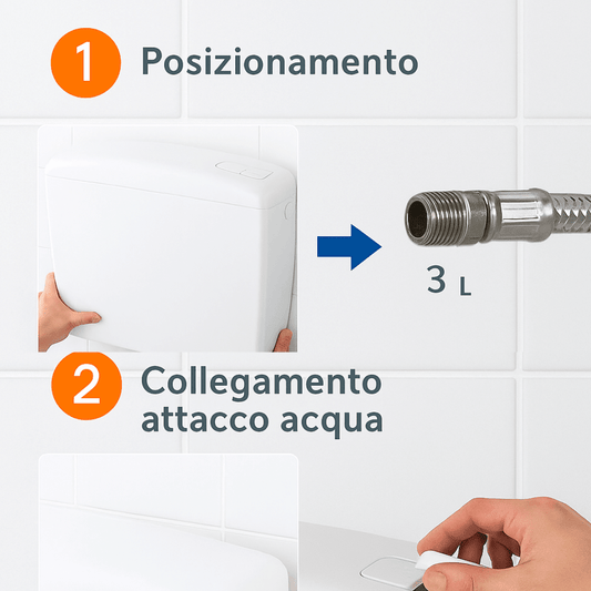 Cassetta Scarico WC a Zaino "PLUS 2" Doppio Tasto Bianca - Lemag srl - Lemag srl