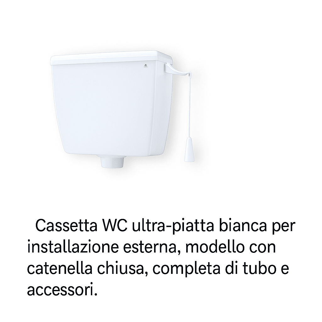 Vaschetta WC Universale con Galleggiante e Accessori – Pulsante o Catenella – Lemag srl - Lemag srl