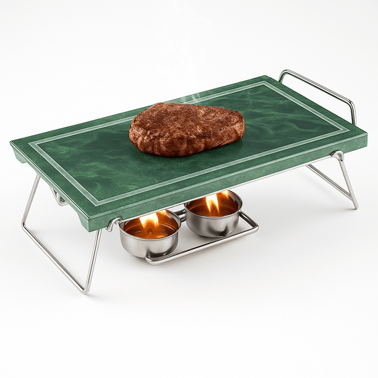 Piastra in Pietra Ollare 19x37 cm con Supporto Inox – Piastra BBQ e Fornello - Lemag srl