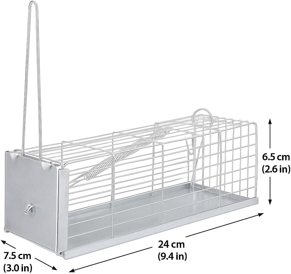 Trappola per Topi a Galleria 24 cm – Riutilizzabile e Sicura – Struttura in Metallo Zincato con Doppio Ingresso – Ideale per Ambienti Interni ed Esterni - Lemag srl