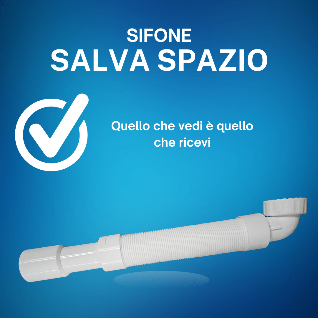 Sifone Flessibile Estensibile per Lavandino con Ghiera 1"1/2 - 1"1/4 - Lemag srl - Lemag srl