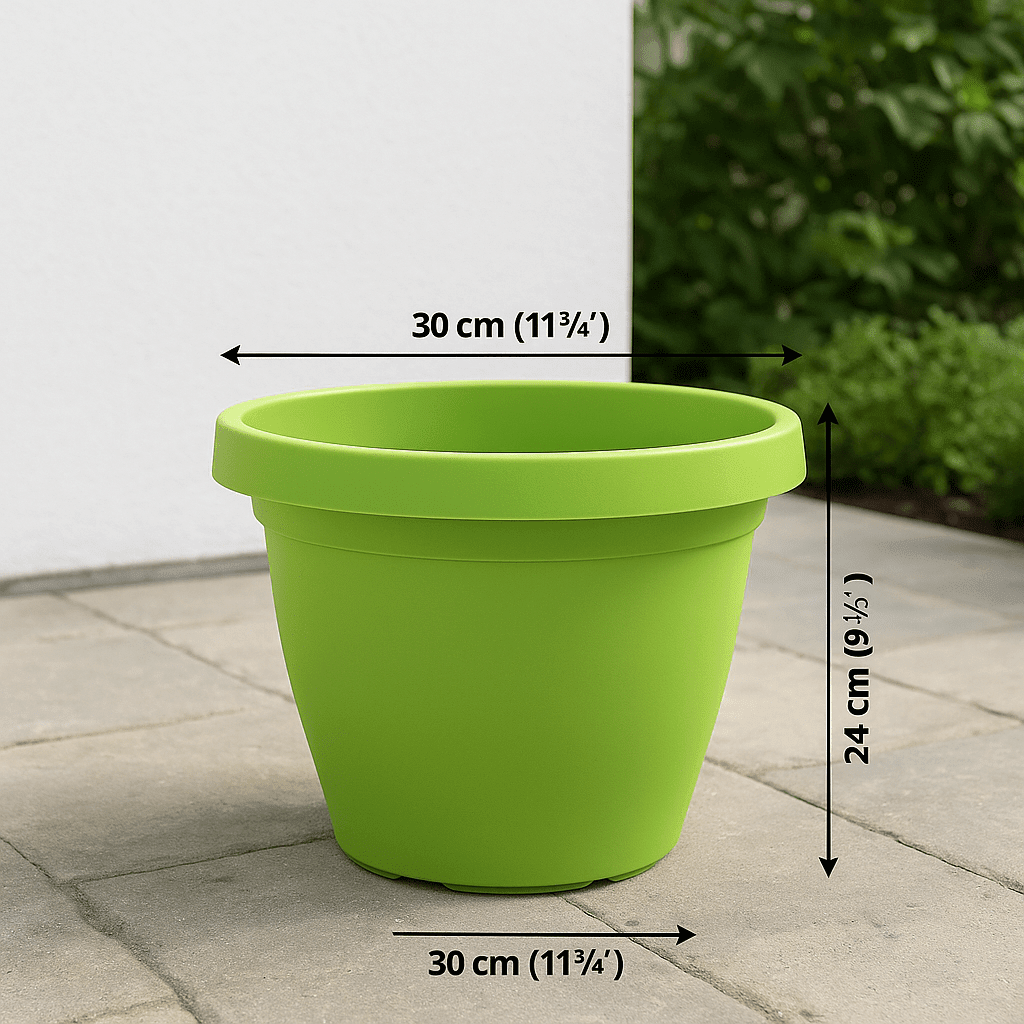 Vaso 'Verona' Ø30x24h cm Verde Anice per Piante e Fiori –Resistente e Decorativo - Lemag srl