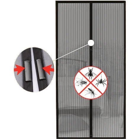 Zanzariera Magnetica Grigia 130x230 cm per Porte e Balconi - Facile Installazione - Lemag srl