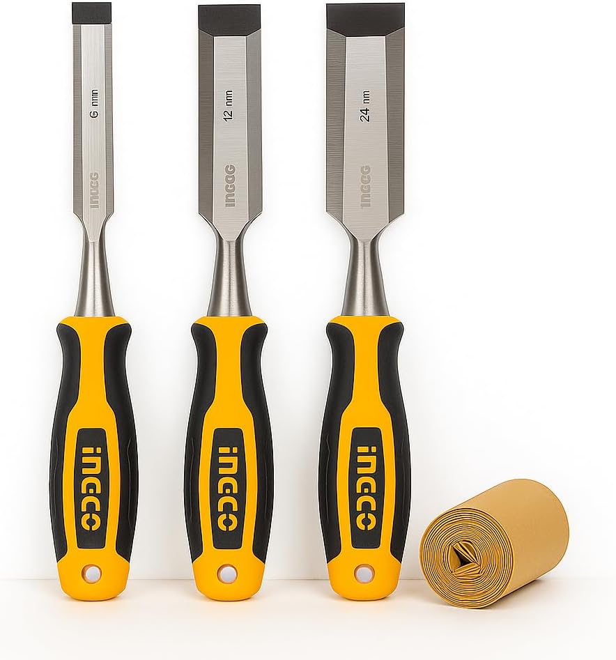 Set Scalpelli Legno 6 - 12 - 24 mm – Acciaio Temprato con Manico Ergonomico - Lemag srl