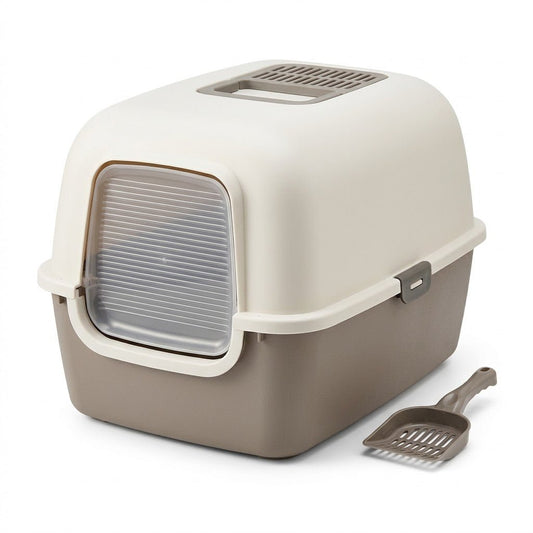 Lettiera Chiusa per Gatti con Porta 48x38x32 cm - Paletta Inclusa - Trattiene Odori e Lettiera Sparsa - Privacy per il Gatto, Ordine per Te - Lemag srl