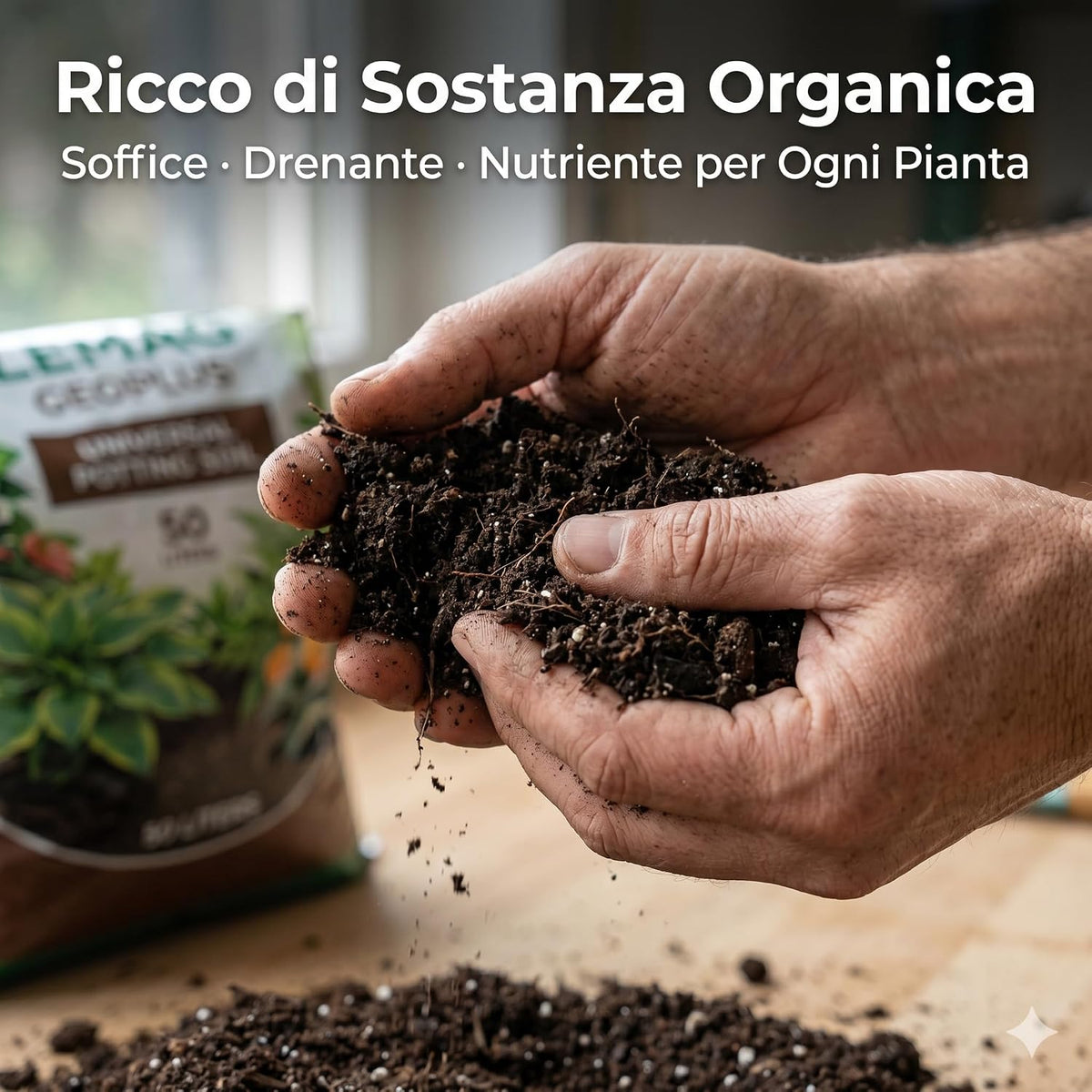 Terriccio universale Geoplus 50 litri per orto, giardino e vasi – sacco da 50 litri