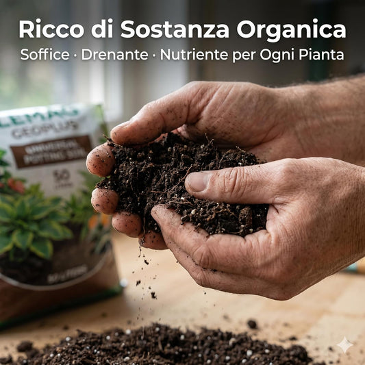 Terriccio universale Geoplus 50 litri per orto, giardino e vasi – sacco da 50 litri