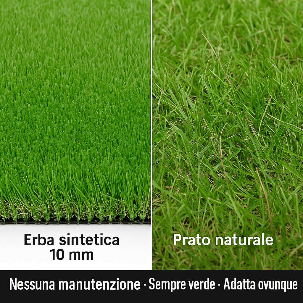 Prato Sintetico Erba Finta 10mm per Esterno 1x5 mt 5Mq – Realistica – Lemag srl - Lemag srl
